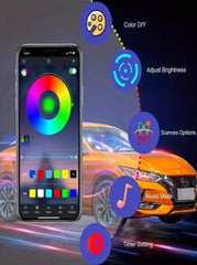 196 Inch Car Interior LED Light Strip USB Powered RGB Ambient Light Set, With APP Control Fiber Optic And Music Sync Rhythm, Suitable For Car Doors, Console And Dashboard (Remote Control Not Included)