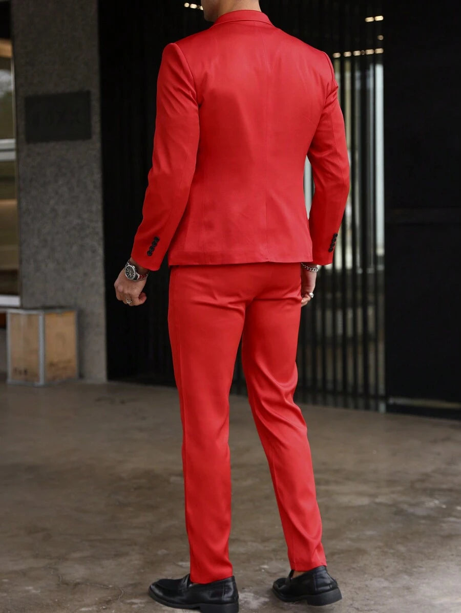 Muško odelo od 2 dela sa jednim dugmetom, slim fit, formalno