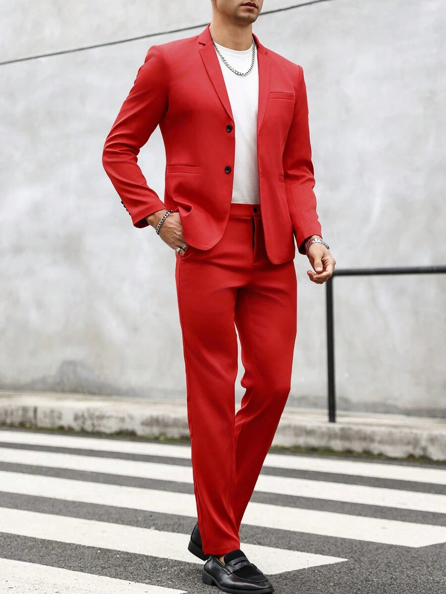 Muški set od sakoa i pantalona, slim fit, klasičan luksuzni stil, formalni, Old Money