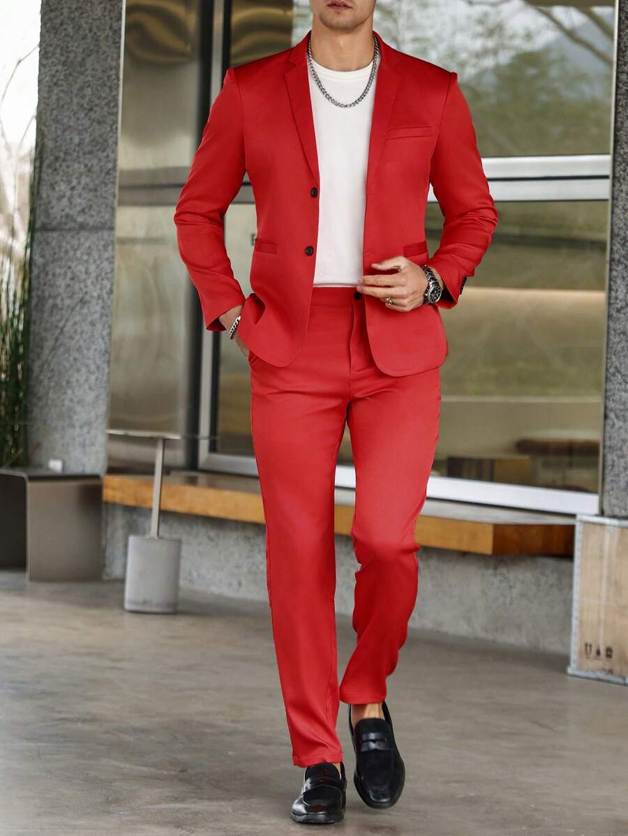 Muški set od sakoa i pantalona, slim fit, klasičan luksuzni stil, formalni, Old Money
