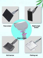 5-In-1 Aquarium Cleaning Kit: Fish Tank Brush, Algae Scraper, Gravel Cleaner, Fish Net