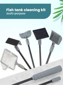 5-In-1 Aquarium Cleaning Kit: Fish Tank Brush, Algae Scraper, Gravel Cleaner, Fish Net