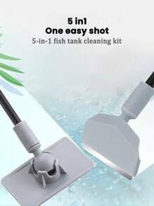 5-In-1 Aquarium Cleaning Kit: Fish Tank Brush, Algae Scraper, Gravel Cleaner, Fish Net