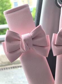 2pcs Car Seat Belt Leather Shoulder Protector Cute Bow Car Decoration Car Protection Cover,Car Women Accessories,Pink Car Stuff