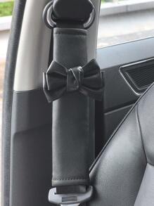 2pcs Car Seat Belt Leather Shoulder Protector Cute Bow Car Decoration Car Protection Cover,Car Women Accessories,Pink Car Stuff