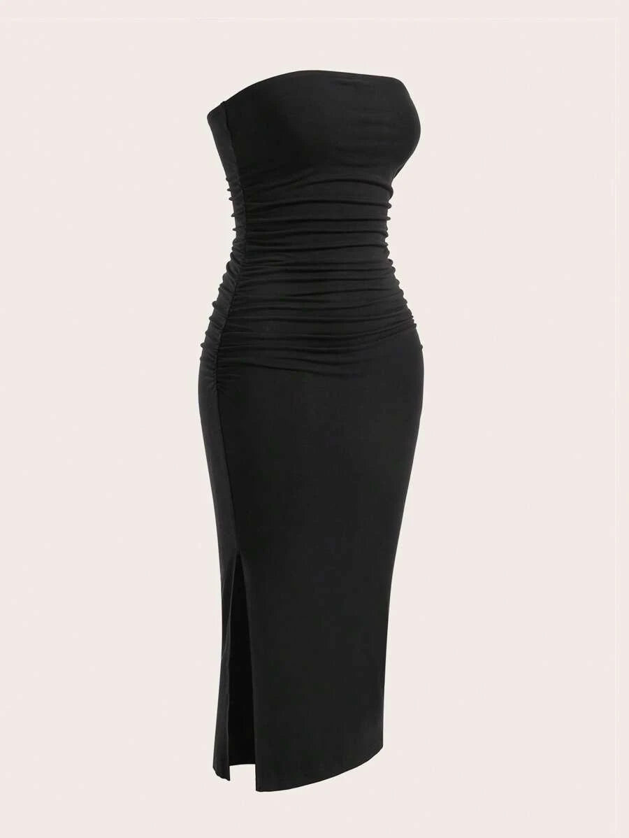 2 Dela Postava Casual Bodycon Midi Haljina