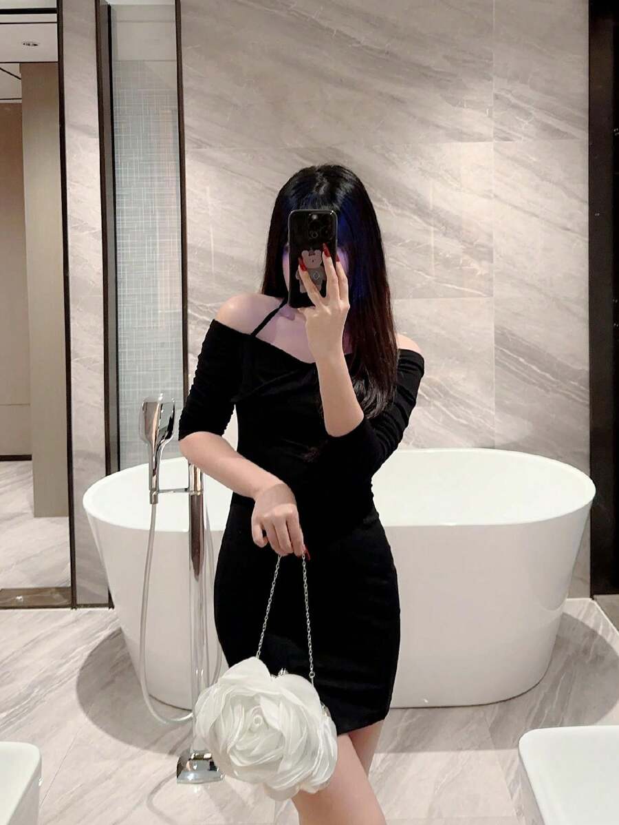 Elegantna večernja torba sa 3D ružom , romantična