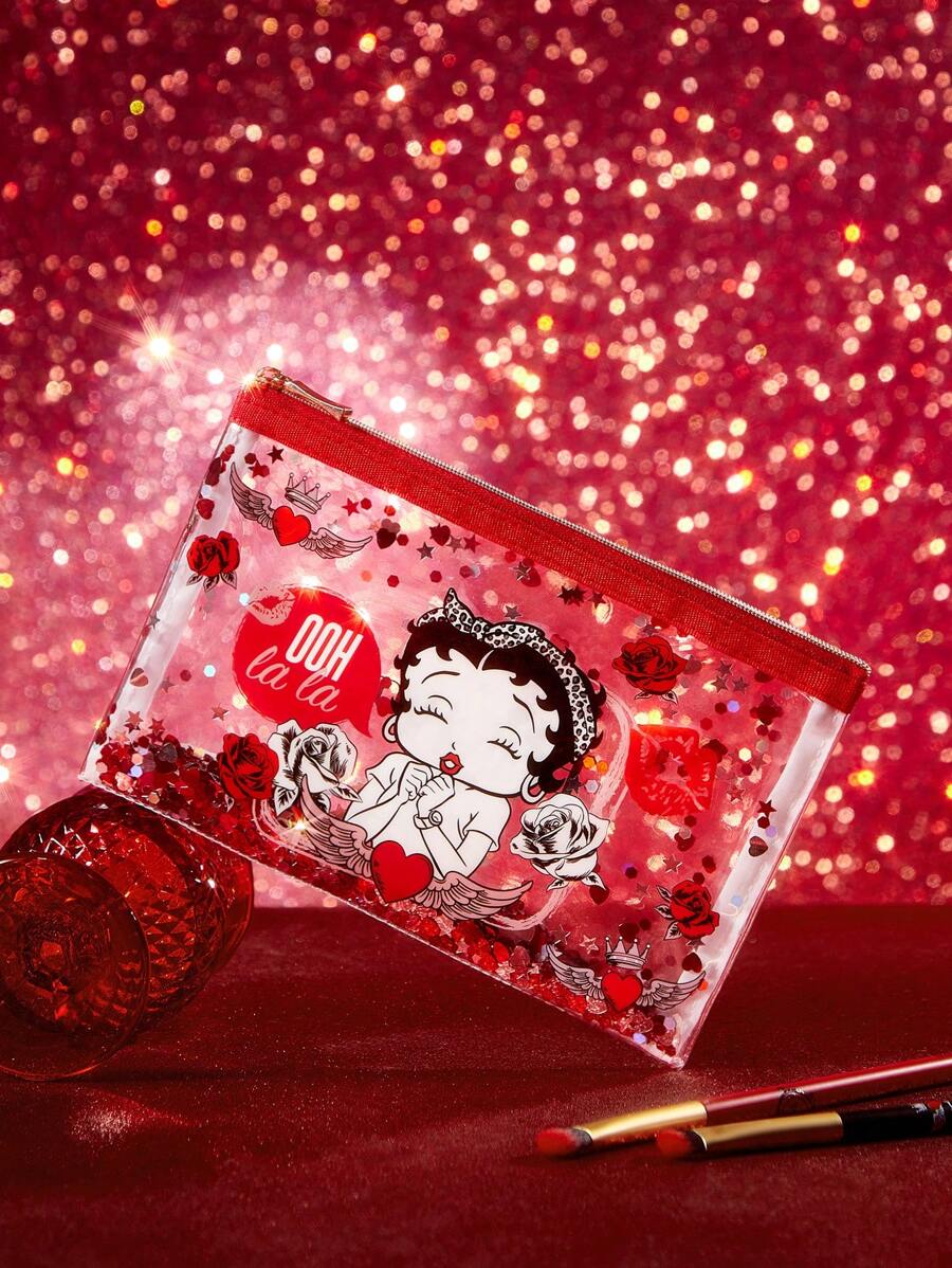 Betty Boop 1 kom set lagane kozmetičke torbe od poliesterskih vlakana sa štampanim crtanim uzorkom