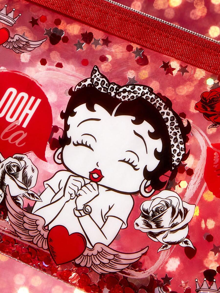 Betty Boop 1 kom set lagane kozmetičke torbe od poliesterskih vlakana sa štampanim crtanim uzorkom