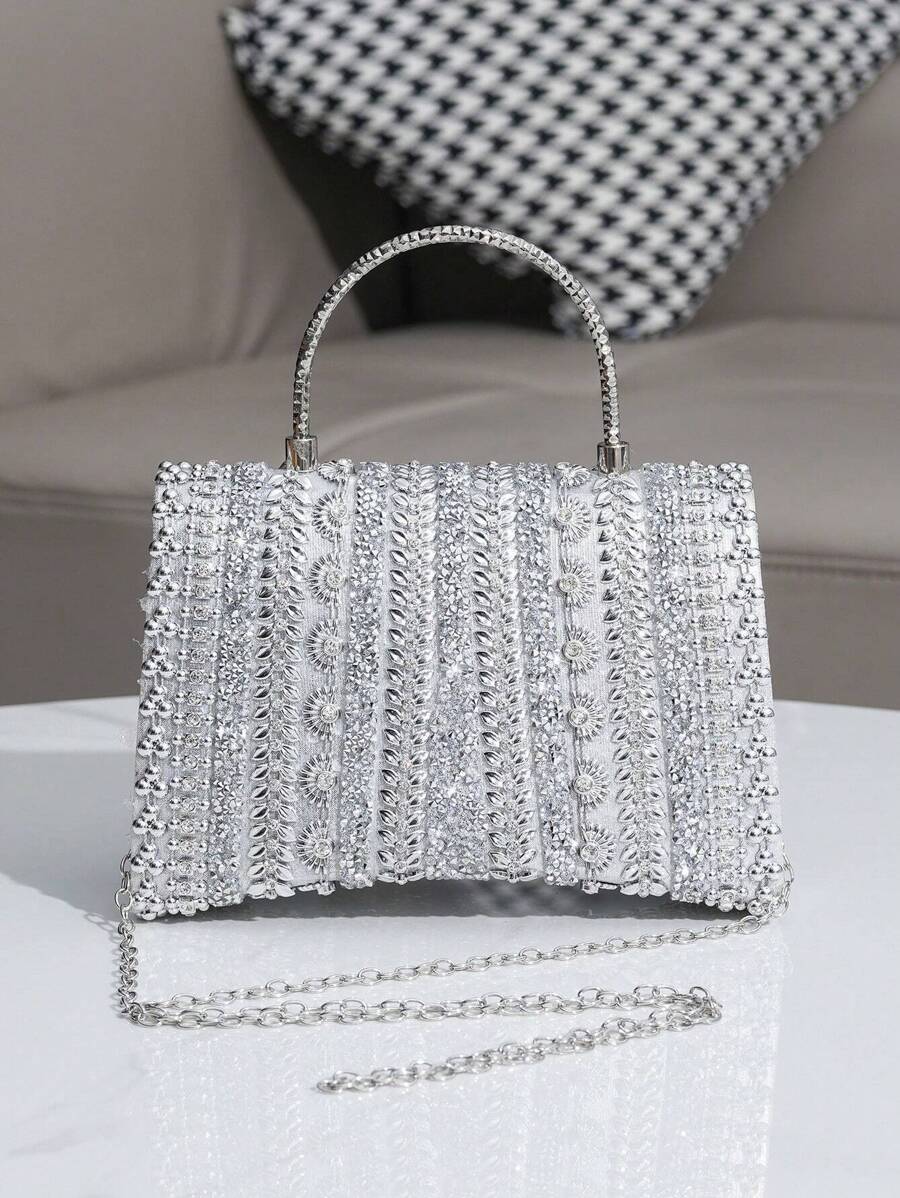 Torba sa šljokicama i kristalima, elegantna