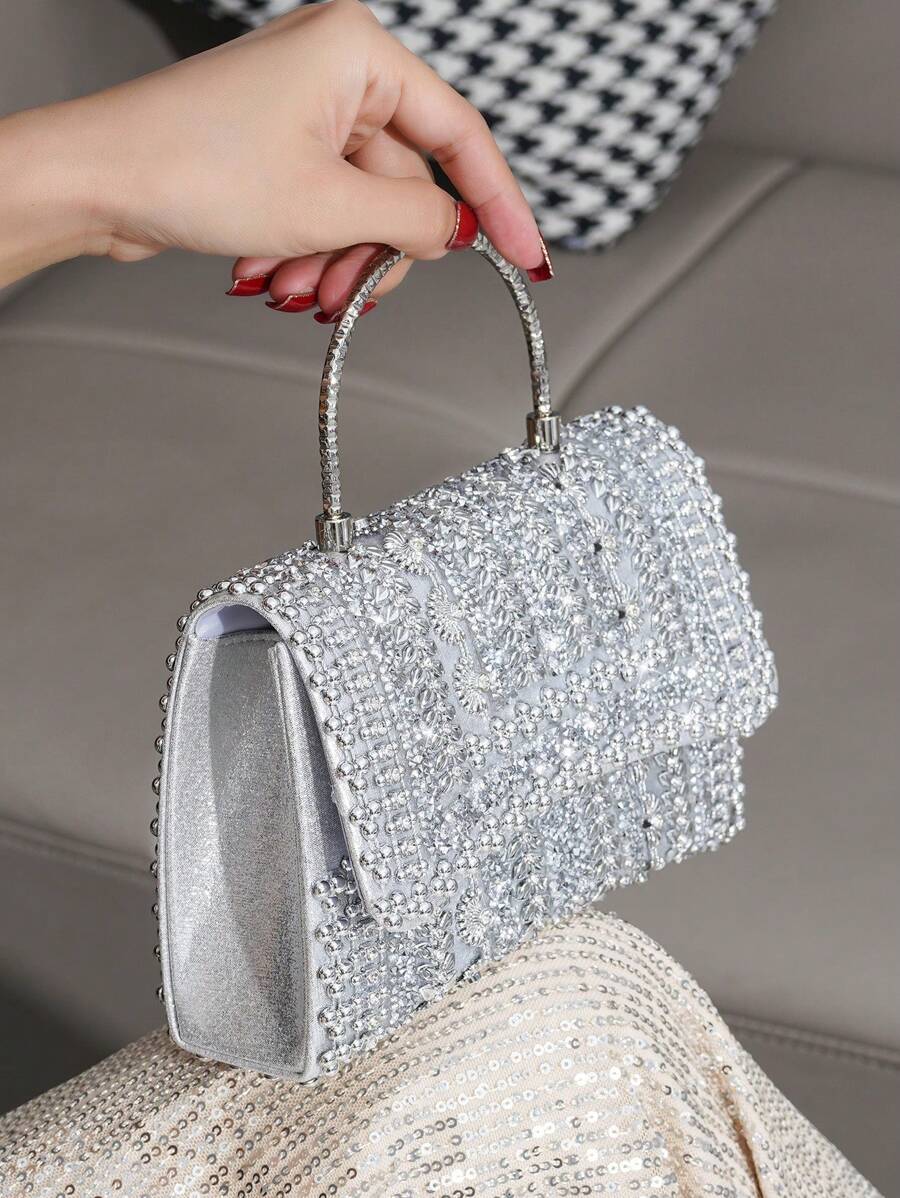 Torba sa šljokicama i kristalima, elegantna