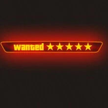 1pc "Wanted" Letter Decoration Sticker - Car Carbon Fiber High Mount Brake Light Sticker, Cartoon & Cute Projection Lamp Sticker, Translucent Decorative Sticker To Enhance Rear Car Appearance