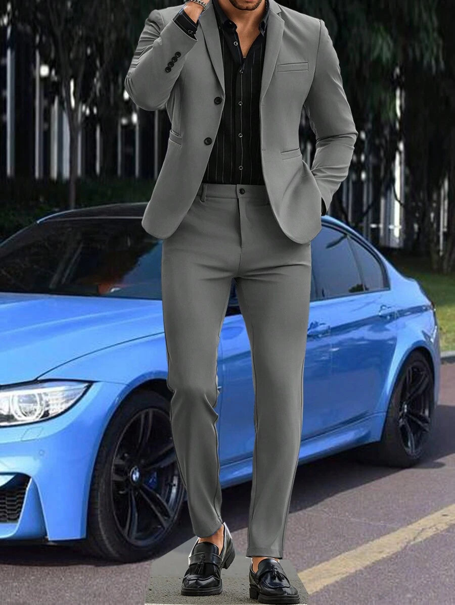 Muško odelo od 2 dela sa jednim dugmetom, slim fit, formalno