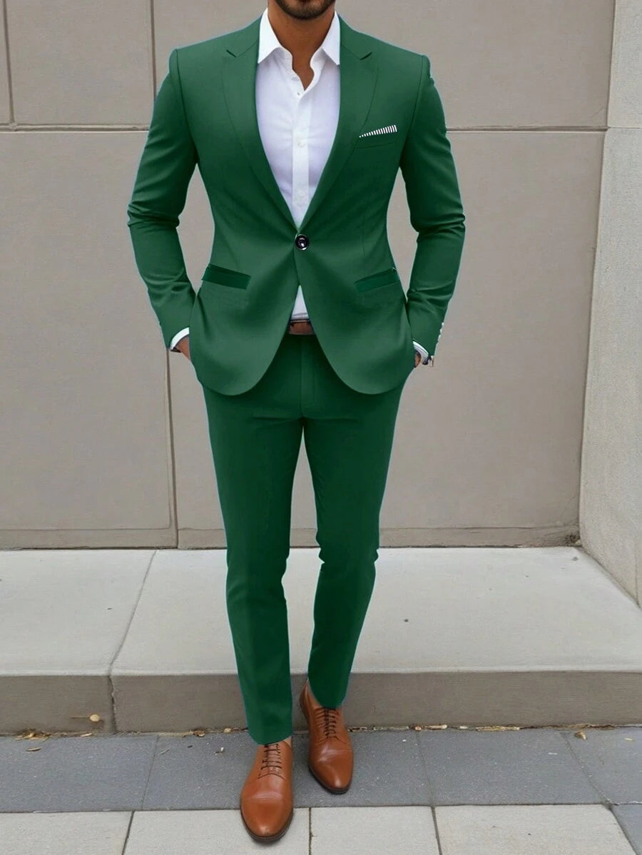 Muški sako sa jednim dugmetom i formalne pantalone za odelo
