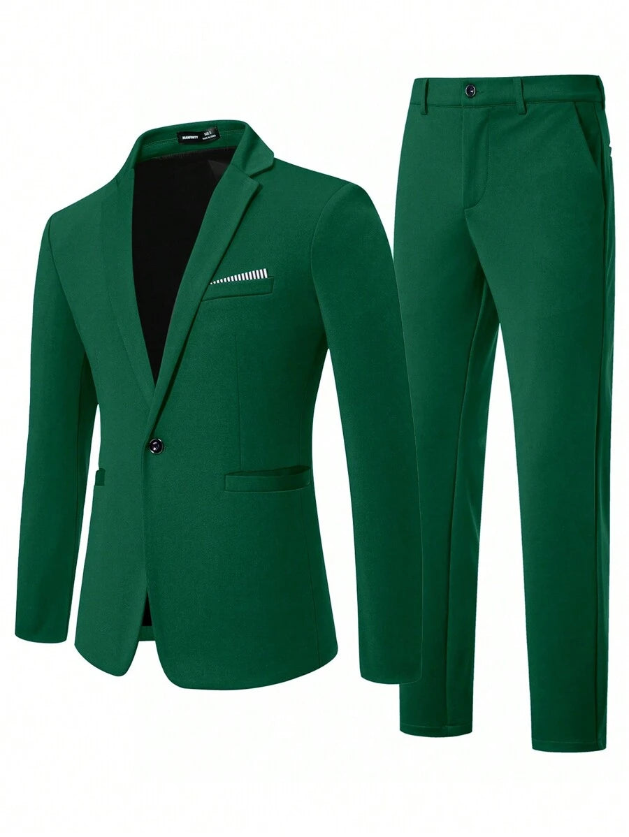 Muški sako sa jednim dugmetom i formalne pantalone za odelo