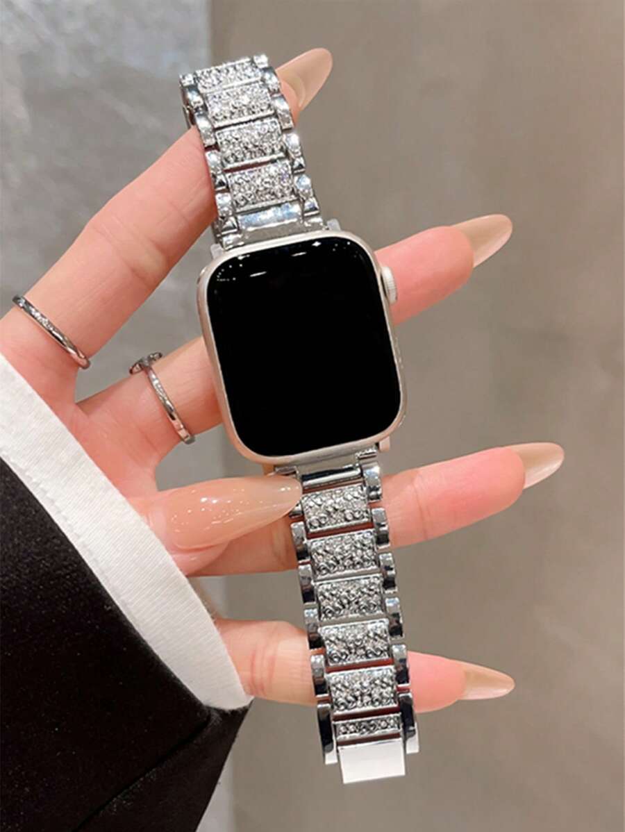 Metalna narukvica za sat sa kristalima, kompatibilna sa Apple Watch, odličan poklon
