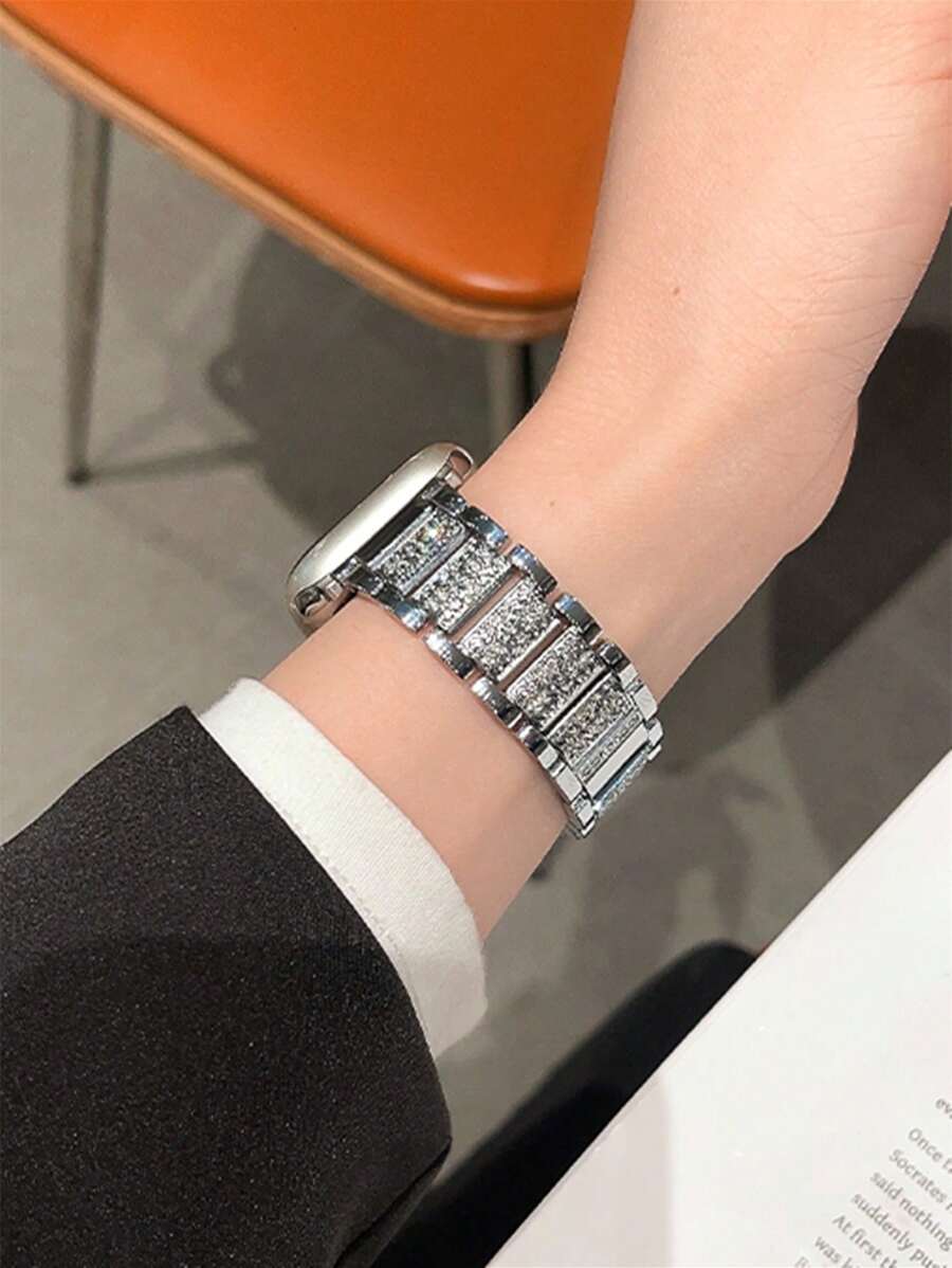 Metalna narukvica za sat sa kristalima, kompatibilna sa Apple Watch, odličan poklon