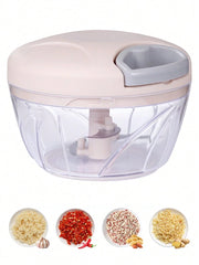 500ML Manual Household Meat Grinder Garlic Chopper Vegetable Cutter Multifunctional Garlic Masher Food Processor Vegetable Chopper Fruit Crusher Manual Onion Masher Kitchen Stuff