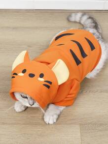 LUCKIE LABO 1pc Tiger Style Cosplay Hooded Sweatshirt, For Dogs Cats Outdoor Wear