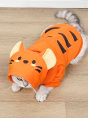 LUCKIE LABO 1pc Tiger Style Cosplay Hooded Sweatshirt, For Dogs Cats Outdoor Wear