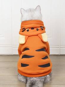 LUCKIE LABO 1pc Tiger Style Cosplay Hooded Sweatshirt, For Dogs Cats Outdoor Wear