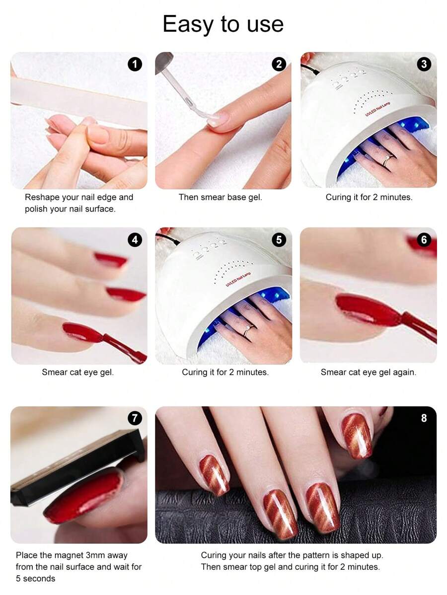Nailartlab 5 komada Cat Eye multifunkcionalnih magnetnih štapića za nail art