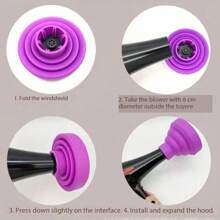 1pc Foldable Silicone Hair Dryer Diffuser Hood, Universal Hair Dryer Cap For Blow Drying And Curling, Hair Styling Tool(The Nozzle Is 1.575-1.968inched(4-5cm))