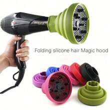 1pc Foldable Silicone Hair Dryer Diffuser Hood, Universal Hair Dryer Cap For Blow Drying And Curling, Hair Styling Tool(The Nozzle Is 1.575-1.968inched(4-5cm))