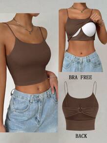 SHEIN LUNE Back Metal Buckle Strap Camisole