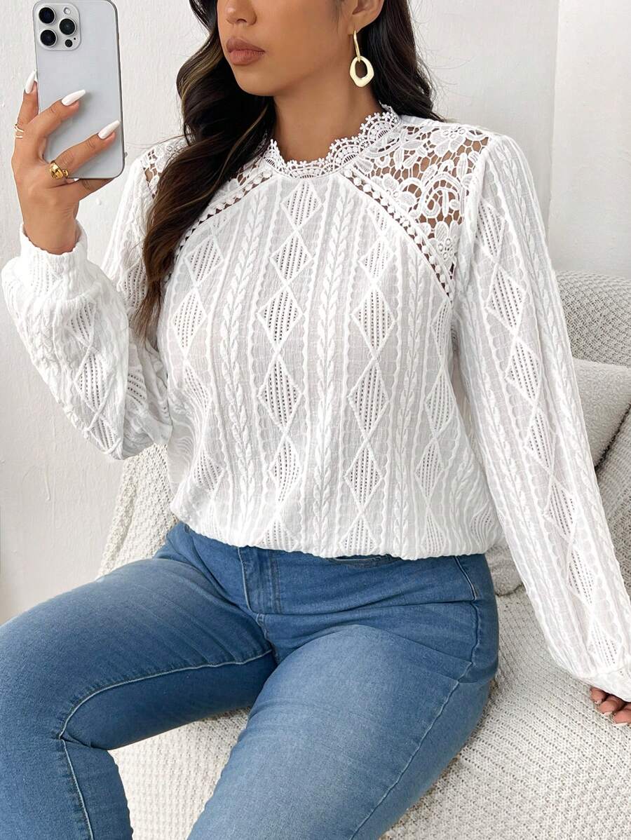 Ležerna elegantna svestrana ženska majica dugih rukava plus size