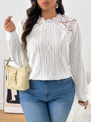 Ležerna elegantna svestrana ženska majica dugih rukava plus size