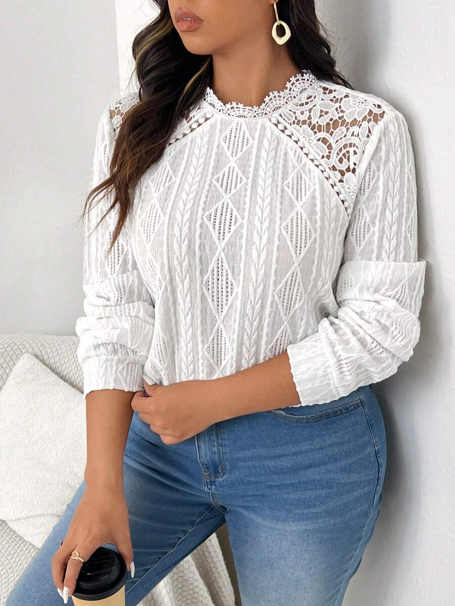 Ležerna elegantna svestrana ženska majica dugih rukava plus size