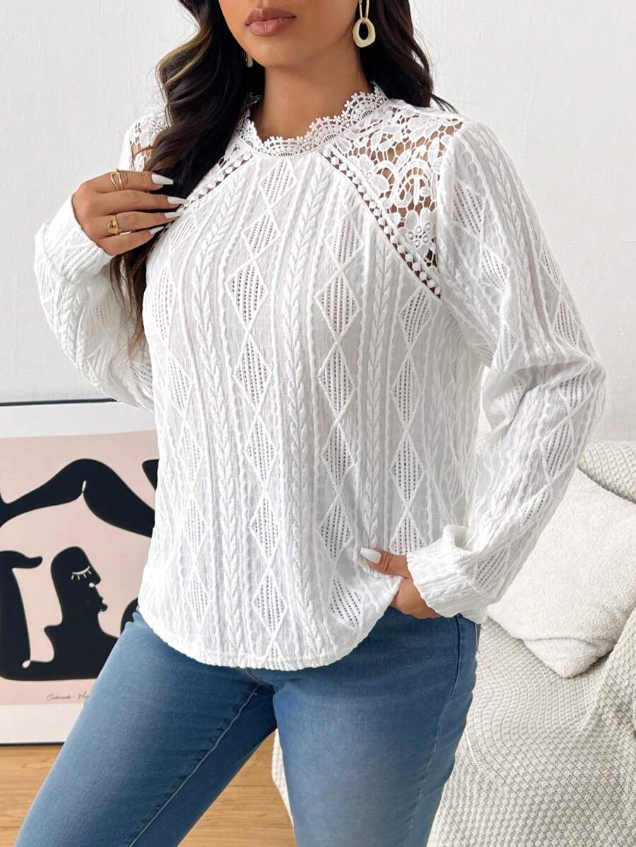 Ležerna elegantna svestrana ženska majica dugih rukava plus size