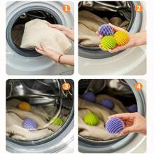 Reusable Anti-Static Laundry Balls - Softens & Fluffs Clothes, Reduces Wrinkles And Static, Fabric Softener Alternative For Washing Machine