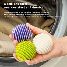 Reusable Anti-Static Laundry Balls - Softens & Fluffs Clothes, Reduces Wrinkles And Static, Fabric Softener Alternative For Washing Machine