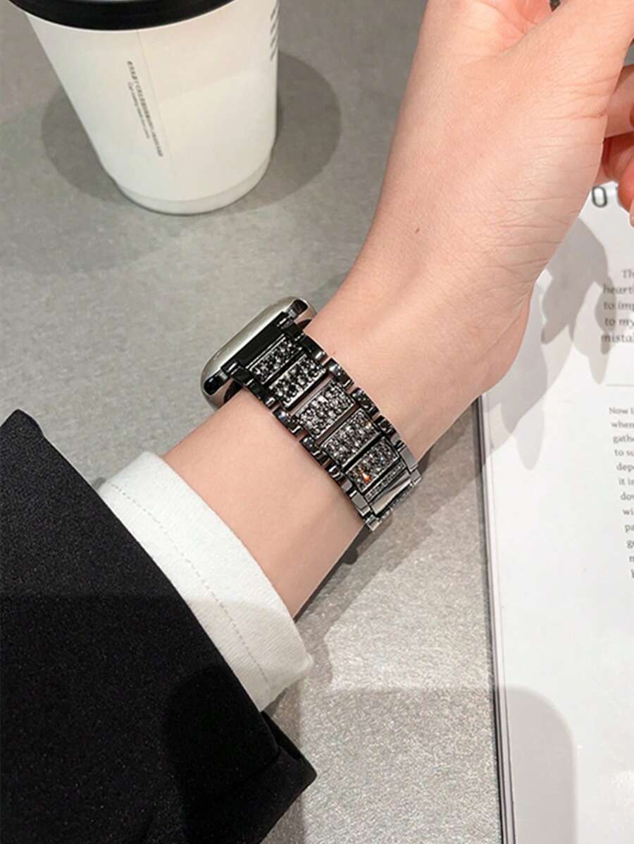Metalna narukvica za sat sa kristalima, kompatibilna sa Apple Watch, odličan poklon