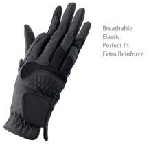 1pair High-End Quality PU Leather Patchwork Breathable Equestrian Gloves