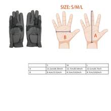 1pair High-End Quality PU Leather Patchwork Breathable Equestrian Gloves