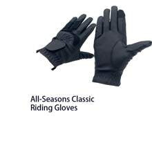 1pair High-End Quality PU Leather Patchwork Breathable Equestrian Gloves
