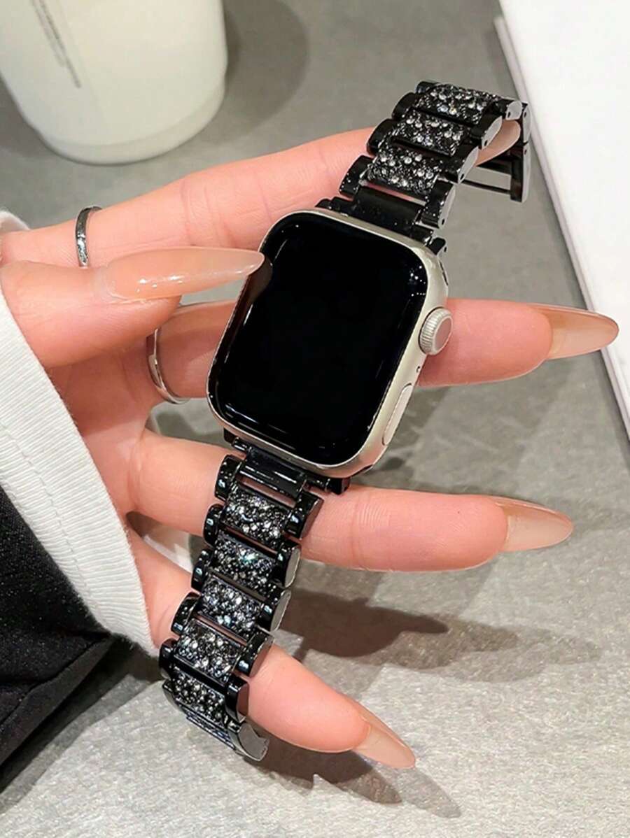 Metalna narukvica za sat sa kristalima, kompatibilna sa Apple Watch, odličan poklon