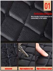 5pcs Premium Waterproof Leather Universal Full Set Auto Floor Mats - High-Quality Interior Accessories For Cars, SUVs, And Trucks With Easy Cleaning And Anti-Slip Protection