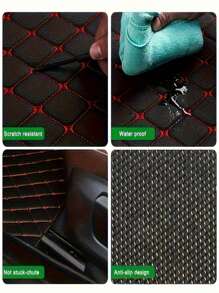 5pcs Premium Waterproof Leather Universal Full Set Auto Floor Mats - High-Quality Interior Accessories For Cars, SUVs, And Trucks With Easy Cleaning And Anti-Slip Protection