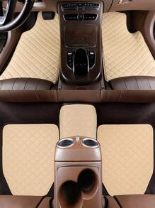 5pcs Premium Waterproof Leather Universal Full Set Auto Floor Mats - High-Quality Interior Accessories For Cars, SUVs, And Trucks With Easy Cleaning And Anti-Slip Protection
