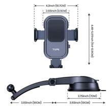 TOPK D40-C Car Phone Holder Mount, Upgraded Handsfree Stand, Phone Holder For Car Dashboard, Compatible With IPhone Android Cell Phones