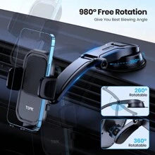 TOPK D40-C Car Phone Holder Mount, Upgraded Handsfree Stand, Phone Holder For Car Dashboard, Compatible With IPhone Android Cell Phones