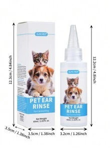 GJYC PET 2.03 Fl Oz Dog And Cat Ear Cleaner - Gentle Non-Irritating Ear Cleaning And Deodorizing Solution, Removes Earwax, Dirt And Odor, Leaves Fresh Scent, Perfect For Daily Pet Ear Hygiene Care