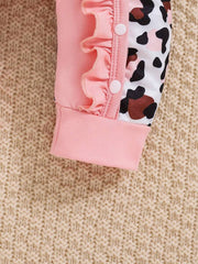 Bebi kombinezon za devojčice za jesen/zimu, roze sa leopard printom
