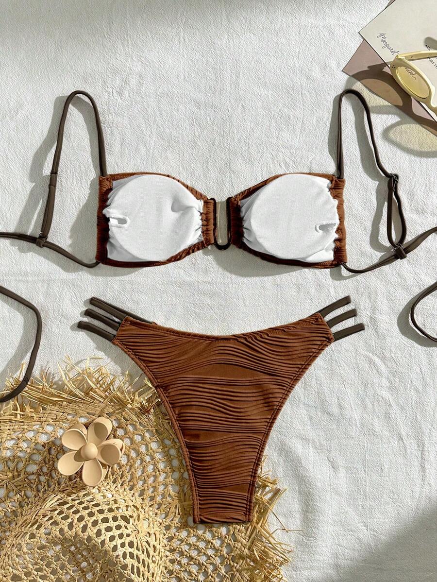 Jednobojni bikini set za žene