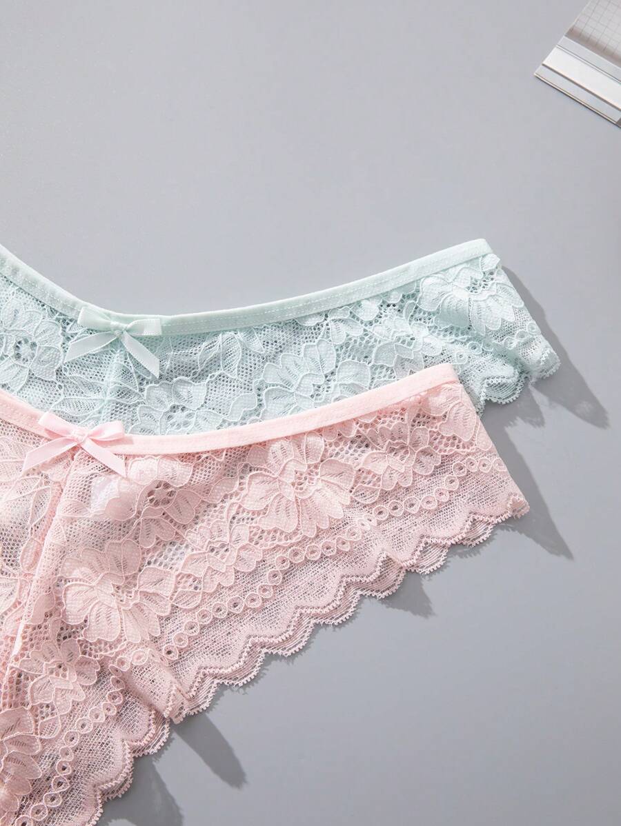 12 kom/pakovanje ženske elegantne i udobne bikini gaćice sa čipkastom ivicom