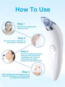 Teckwe Blackhead Vacuum Remover, Powerful Portable Facial Pore Cleaner With 4 Probes, Remove Blackhead In Gentle And Way Without Squeezing Pain For Women And Men. Your Personal Professional Beautician.